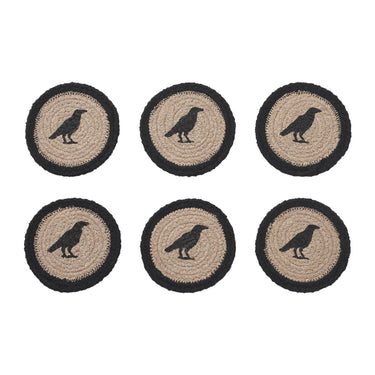 Raven Harvest Stencil Coaster Set of 6 - The Fox Decor